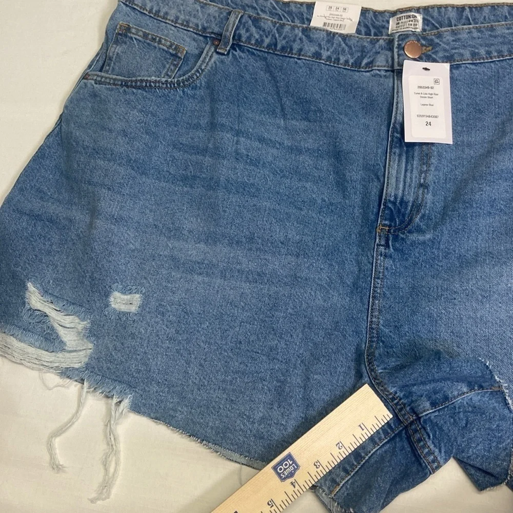 Cotton on curve high rise 90s cutoff shorts- Plus Size 24